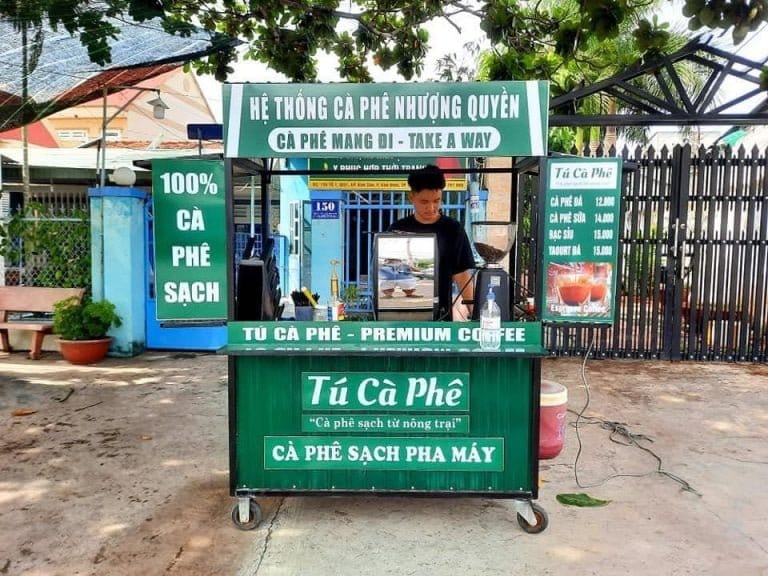 nhượng quyền thương hiệu xe cafe take away tú cà phê